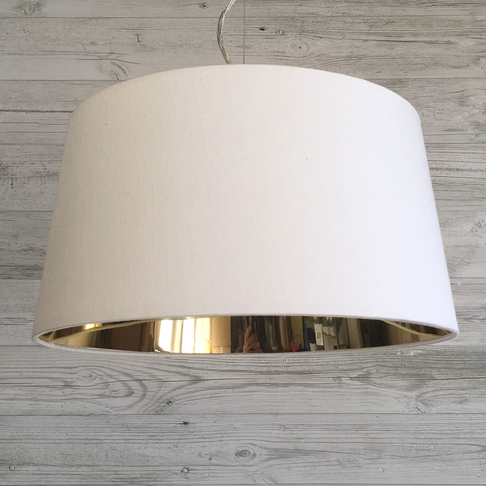Large French Drum White & Gold